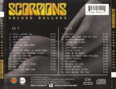 Scorpions - Golden Ballads [2CD] (1999) (Lossless)