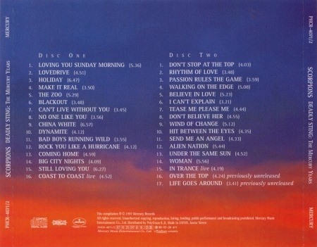 Scorpions - Deadly Sting: The Mercury Years (2CD) [Japanese Edition] (1997) (Lossless)