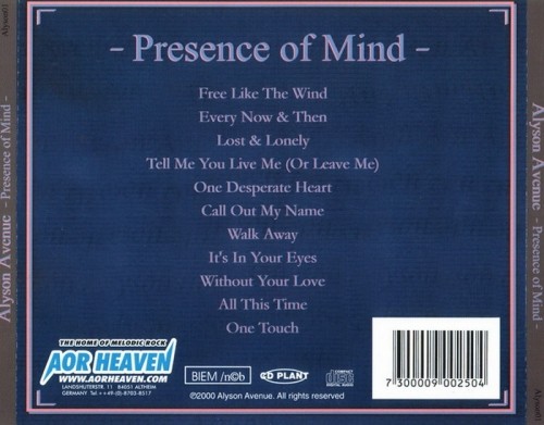 Alyson Avenue - Presence Of Mind (2000)