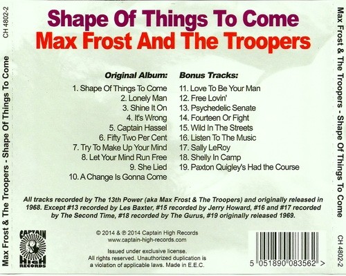 Max Frost And The Troopers - Shape Of Things To Come 1968-69 (Deluxe Edition) (2014)