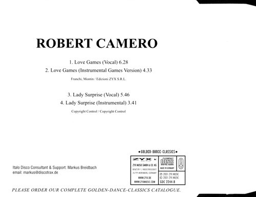 Robert Camero - Love Games / Lady Surprise 2001 (Lossless)