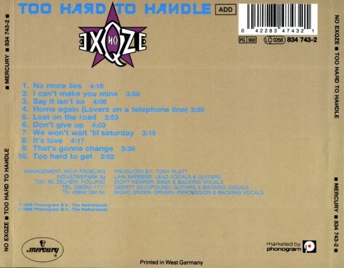 No Exqze - Too Hard To Handle (1988)