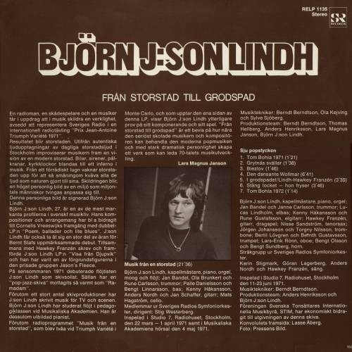 Bjorn J:Son Lindh - Fran Storstad Till Grodspad 1971