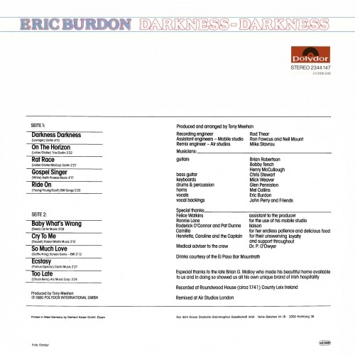 Eric Burdon - Darkness-Darkness 1980 (Lossless)