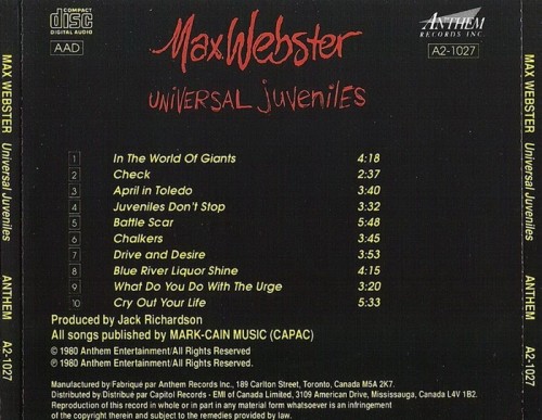 Max Webster - Universal Juveniles (1980)