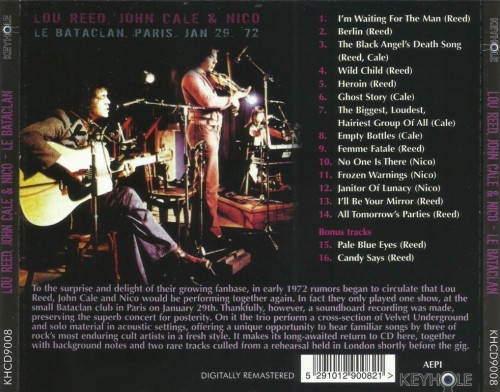 Lou Reed, John Cale, Nico - Live At Bataclan (1972)[Remastered](2013) Lossless