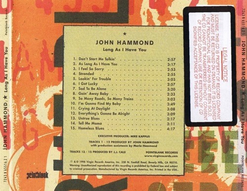 John Hammond - Long As I Have You 1998