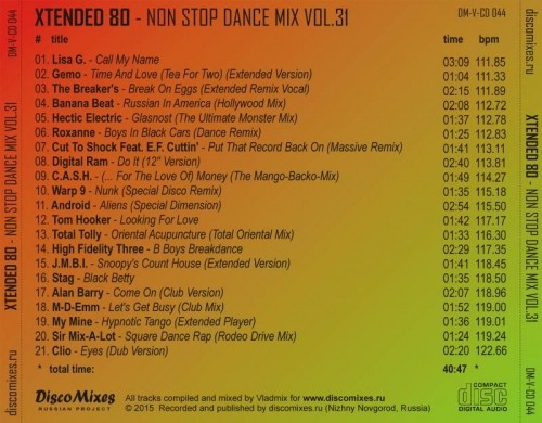 Xtended 80 - Non Stop Dance Mix Vol.31 (2015)