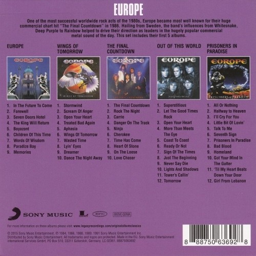 Europe - Original Album Classics [5CD] (2015) Lossless+Mp3