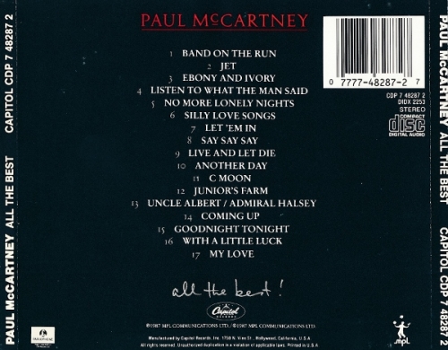 Paul McCartney - All The Best! 1987 (Lossless + mp3)