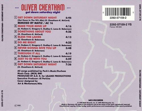 Oliver Cheatham - Get Down Saturday Night 1990