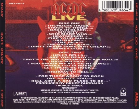 AC/DC - Live (2CD) [Japanese Edition] (1992) (Lossless)