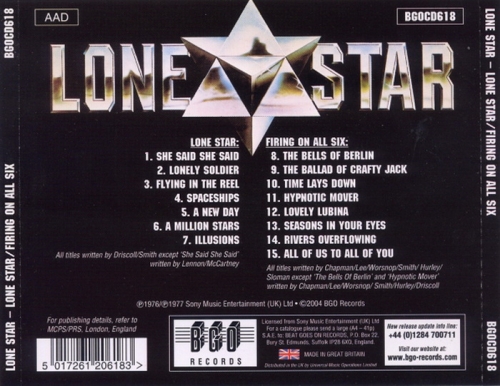 Lone Star - Lone Star / Firing On All Six (1976/1977)