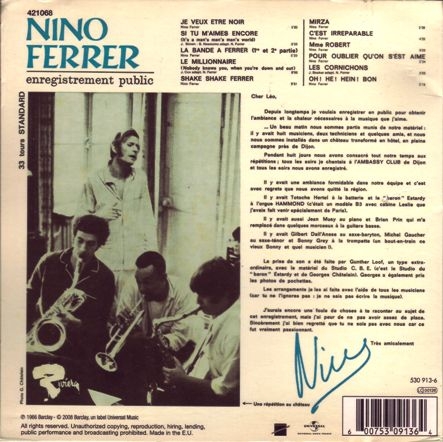 Nino Ferrer - Enregistrement Public 1966 (Barclay 2008) Lossless