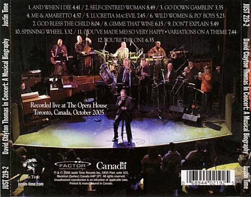 David Clayton-Thomas - In Concert: A Musical Biography 2006