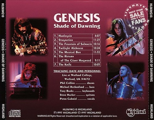 Genesis - Shade Of Dawning 1972 (Bootleg)