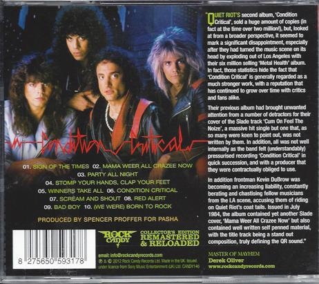 Quiet Riot - Condition Critical (1984) [Remast. 2012] Lossless