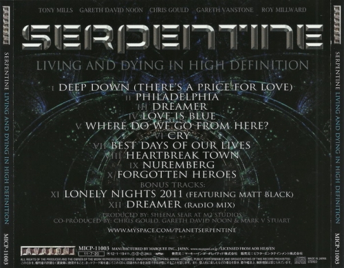 Serpentine - Living And Dying In High Definition 2011 (Japanese Edition)