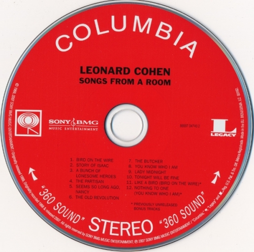 Leonard Cohen - Songs From A Room (1969) [2007] (Lossless + mp3)