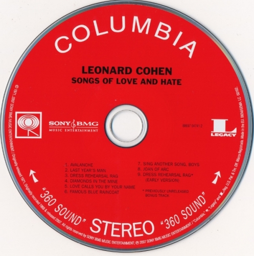 Leonard Cohen - Songs Of Love And Hate (1971) [2007] Lossless + mp3