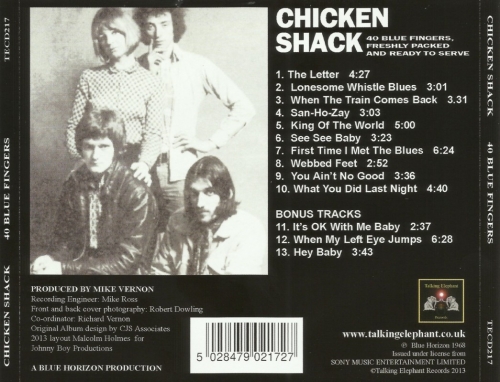 Chicken Shack - 40 Blue Fingers, Freshly Packed And Ready To Serve (1968) (2013) Lossless