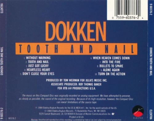 Dokken - Tooth And Nail (1984) (Lossless)