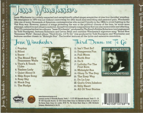 Jesse Winchester - Jesse Winchester/Third Down 110 To Go (1970-72) (2012) Lossless