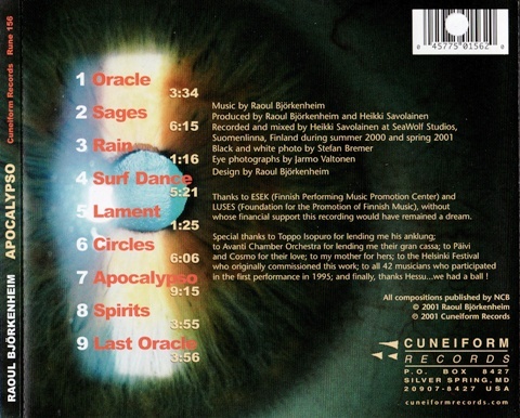 Raoul Bjorkenheim - Apocalypso (2001) Lossless Raoul Bjorkenheim - Apocalypso (2001) Lossless