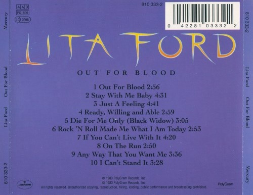 Lita Ford - Out For Blood (1983) (Lossless)