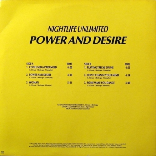 Nightlife Unlimited - Power and Desire (1984) (LP)