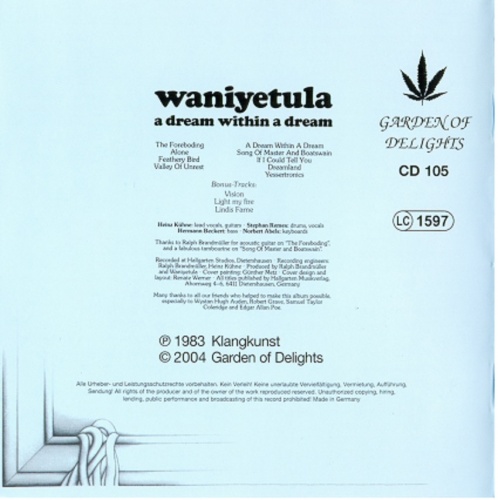 Waniyetula - A Dream Within A Dream  1983