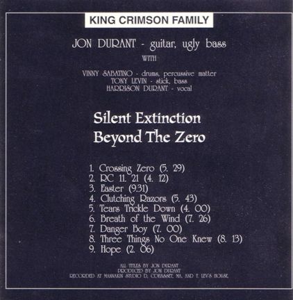 Jon Durant With Tony Levin - Silent Extinction Beyond The Zero (1997) Lossless+MP3