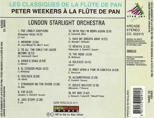 Peter Weekers - Les Classiques de la Flute de Pan (1987) (Lossless)