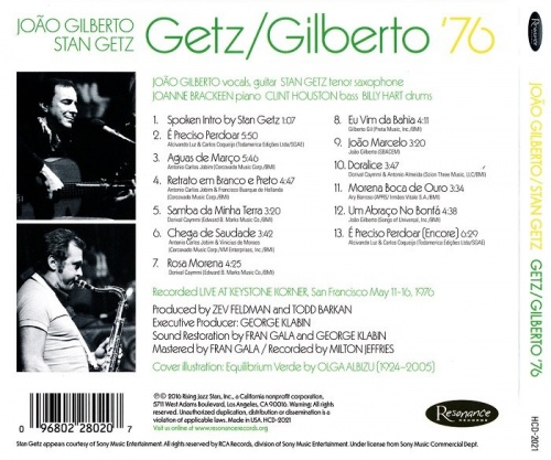 Stan Getz & Joao Gilberto - Getz/Gilberto '76 (2016) Lossless + Mp3