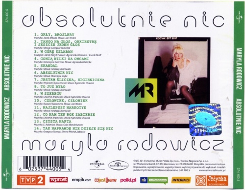 Maryla Rodowicz - Absolutnie Nic (1991) (reissue 2013)