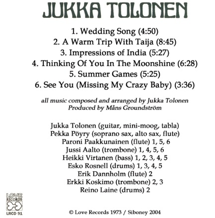 Jukka Tolonen - Summer Games (1973) [Reissue 2004] Lossless+MP3