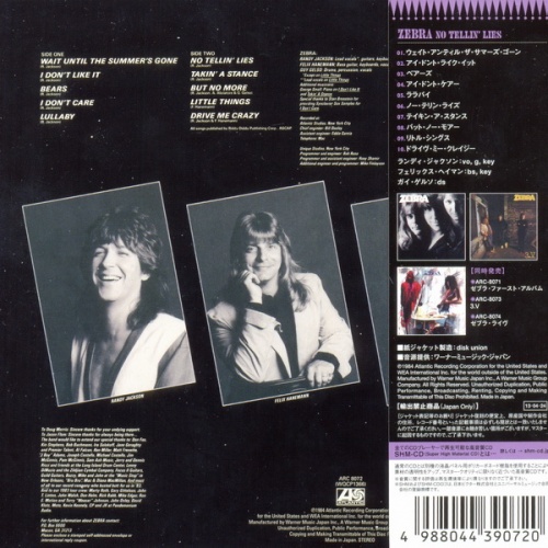 Zebra - No Tellin' Lies 1984 (Japanese Edition)