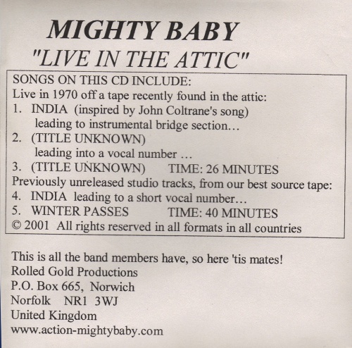 Mighty Baby - Live In The Attic 1970 [Archival] (2000)