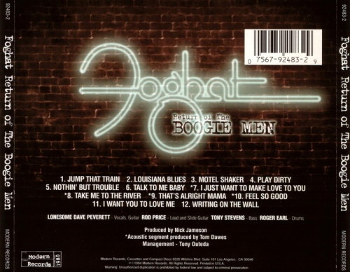 Foghat - Return of the Boogie Men 1994(Lossless)