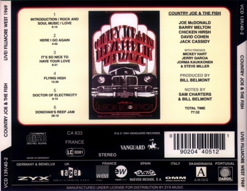 Country Joe And The Fish - Live! Fillmore West (1969) (1994) Lossless Country Joe And The Fish - Live! Fillmore West (1969) (1994) Lossless