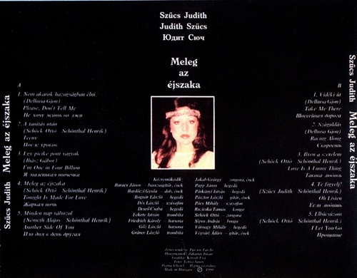 Judith Szucs [Judith Sz&#369;cs] - Meleg Az Ejszaka (1980) [Reissue 2000] [Lossless+Mp3]