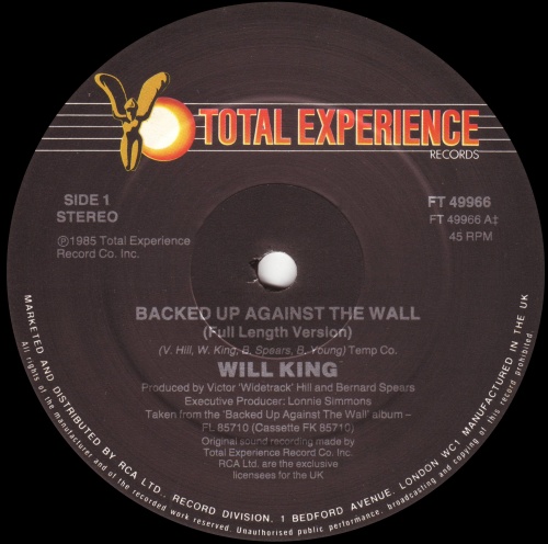 Will King - Backed Up Against The Wall (Vinyl,12'') 1985 (Lossless)