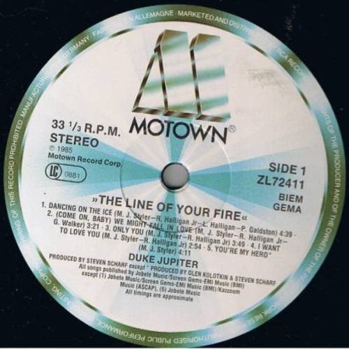 Duke Jupiter - The Line Of Your Fire  (1985)