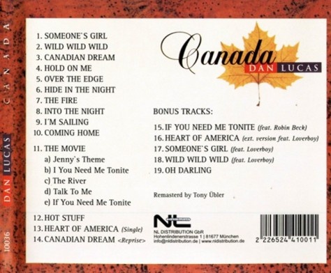 Dan Lucas - Canada (1992) [2CD: Remast. 2007 / Non Remast. 1992] Lossless