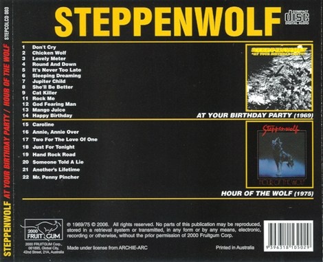 Steppenwolf - At Your Birthday Party / Hour Of The Wolf (1969 / 1975) [Reissue 2006] Lossless