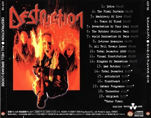 Destruction - All Hell Breaks Loose (2000) [Japan Press] Lossless