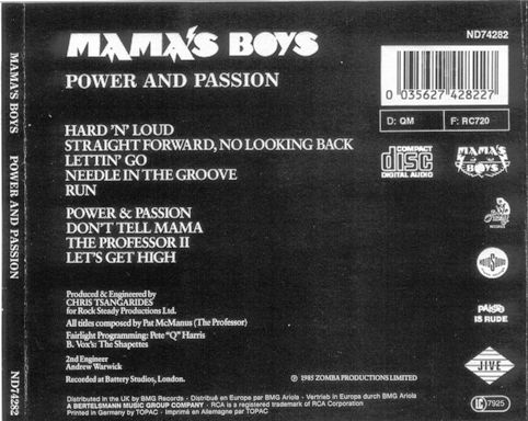 Mama's Boys - Power And Passion (1985) [2CD: Non Remast. + Remast. 2006] Lossless