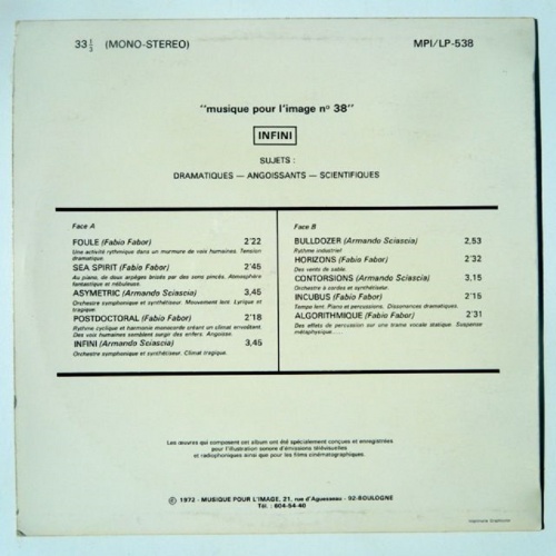 Fabio Fabor & Armando Sciascia - N 38  INFINI 1972