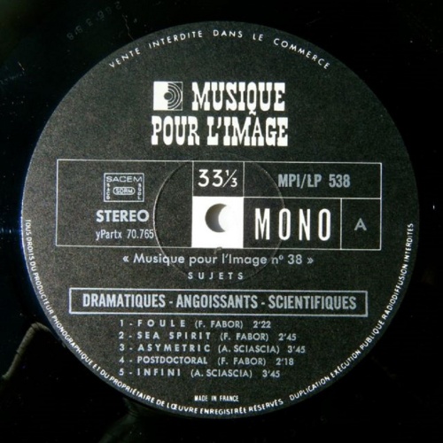 Fabio Fabor & Armando Sciascia - N 38  INFINI 1972