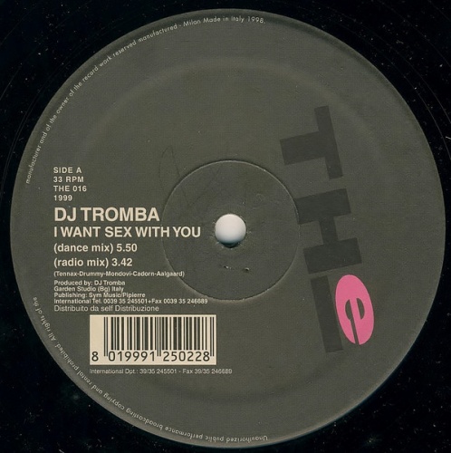 DJ Tromba - I Want Sex With You (Vinyl, 12'') (1998)